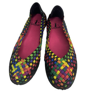 Corkys Women's Colorful Sidewalk‎ Ballet Elastic Woven Flats Slip-in Loafers 7